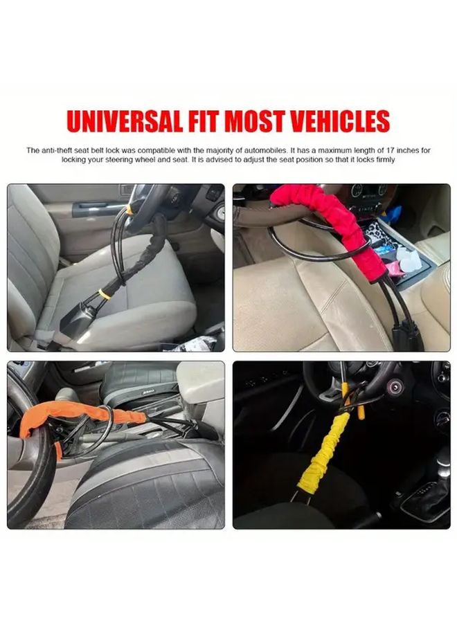 Heavy Duty Car Steering Wheel Lock Black Anti Theft Buckle with Steel Cable for Trucks SUVs RVs - Image 5
